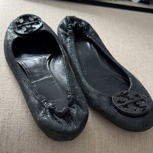 Tory Burch Black Leather Flats